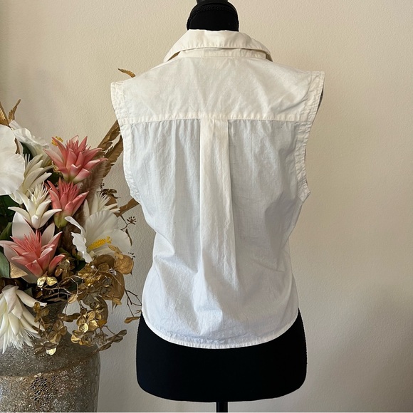 O LA! Sherpa Imports Vintage sleeveless floral embroidered button up 100% Cotton - Picture 3 of 7